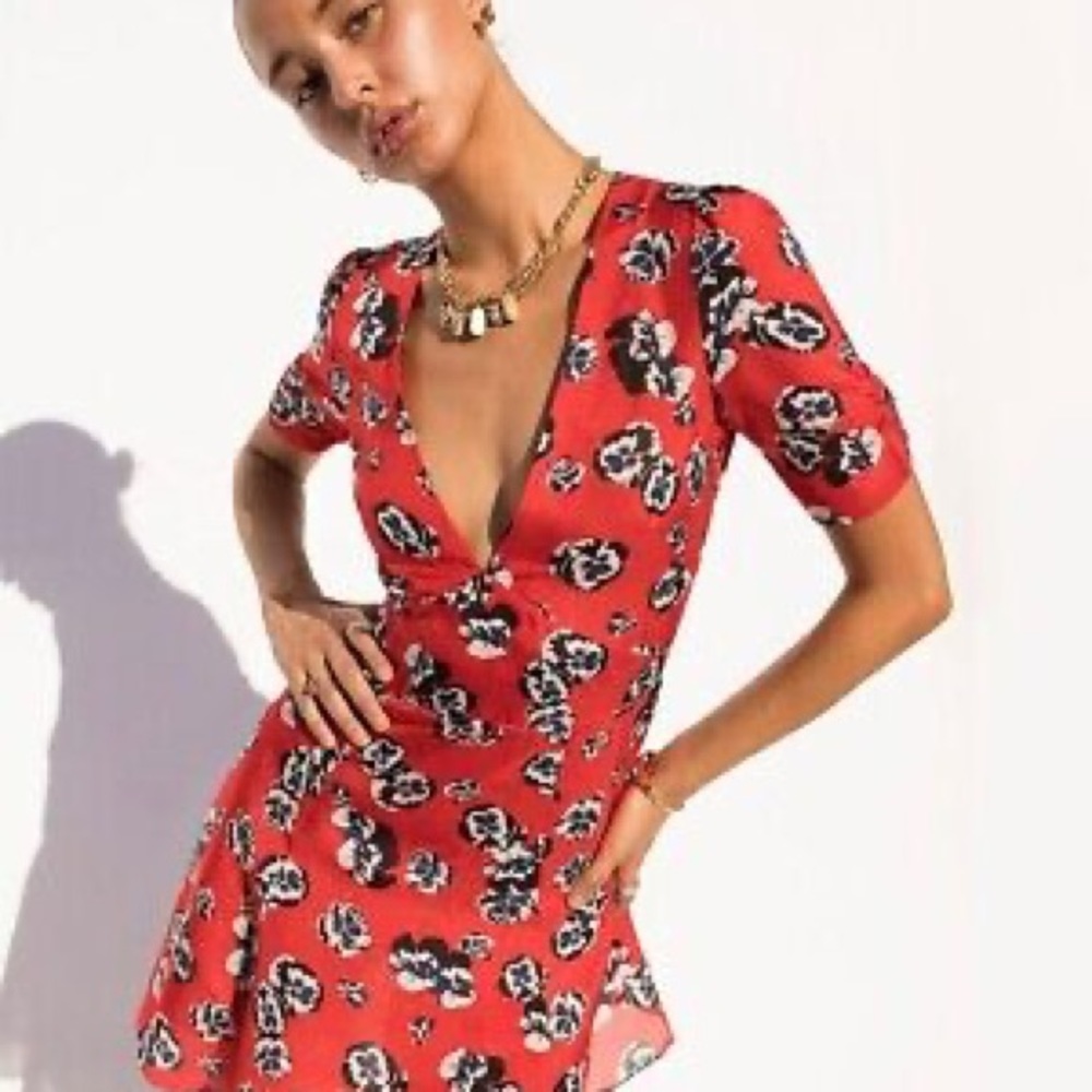 Realisation Par Ozzie Dress in Pansy Red XS extra small brand new w tags